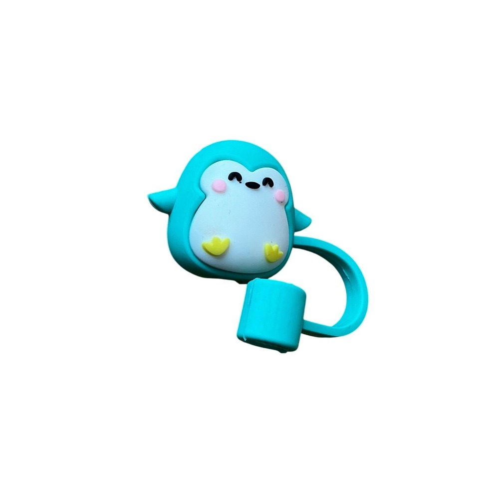 Cute Animal Straw‎ Covers Fox Pig Penguin Silicone Reusable Drink Accessories - Picture 4 of 4